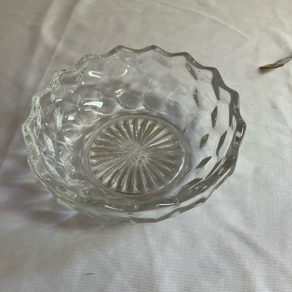 Textured Clear Glass Bowl